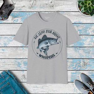 T-shirt - Eat Sleep Fish Repeat Unisex Softstyle Tee - Dipaliz Sport Grey / s