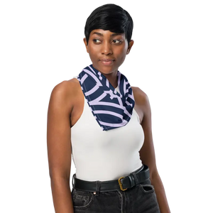 Dark Blue Bandana Geometric Pattern Eco Friendly - Dipaliz - Bandanas & Headties