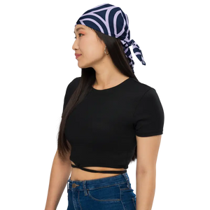Dark Blue Bandana Geometric Pattern Eco Friendly - Dipaliz - Bandanas & Headties