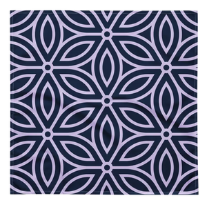 Dark Blue Bandana Geometric Pattern Eco Friendly - Dipaliz - l - Bandanas & Headties