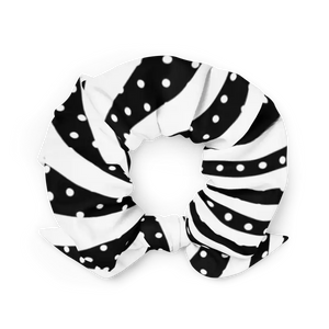 Ponytail Holders - Black Lines Recycled Scrunchie - Eco Striped Hair Tie - Dipaliz