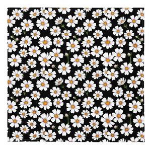 Eco Friendly Bandana - White Flowers Print Bold Design - Dipaliz - l - Bandanas & Headties