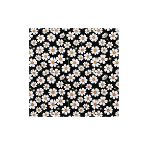 Eco Friendly Bandana - White Flowers Print Bold Design - Dipaliz - s - Bandanas & Headties