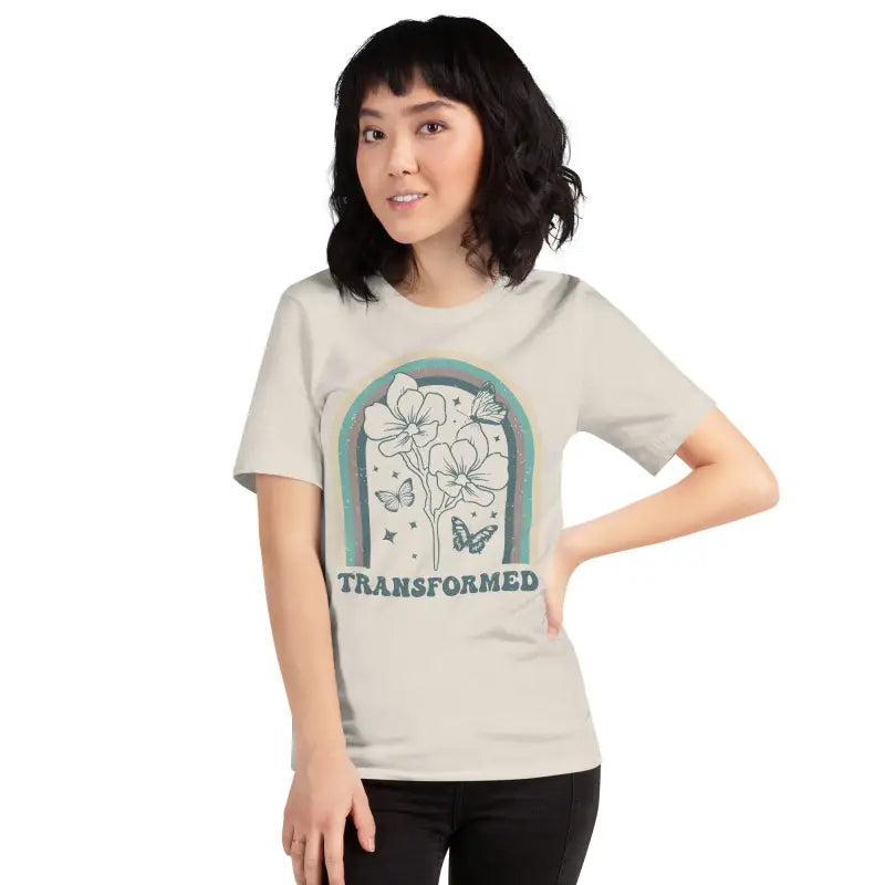 Eco-chic: Butterfly Transformed Unisex Tee - Heather Dust / s T-shirt