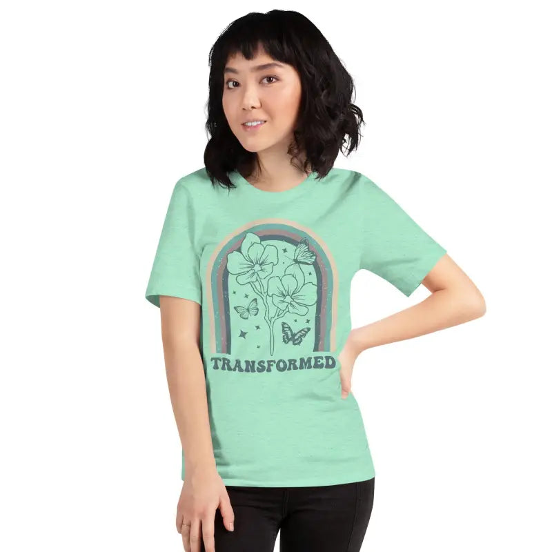 Eco-chic: Butterfly Transformed Unisex Tee - Heather Mint / s T-shirt