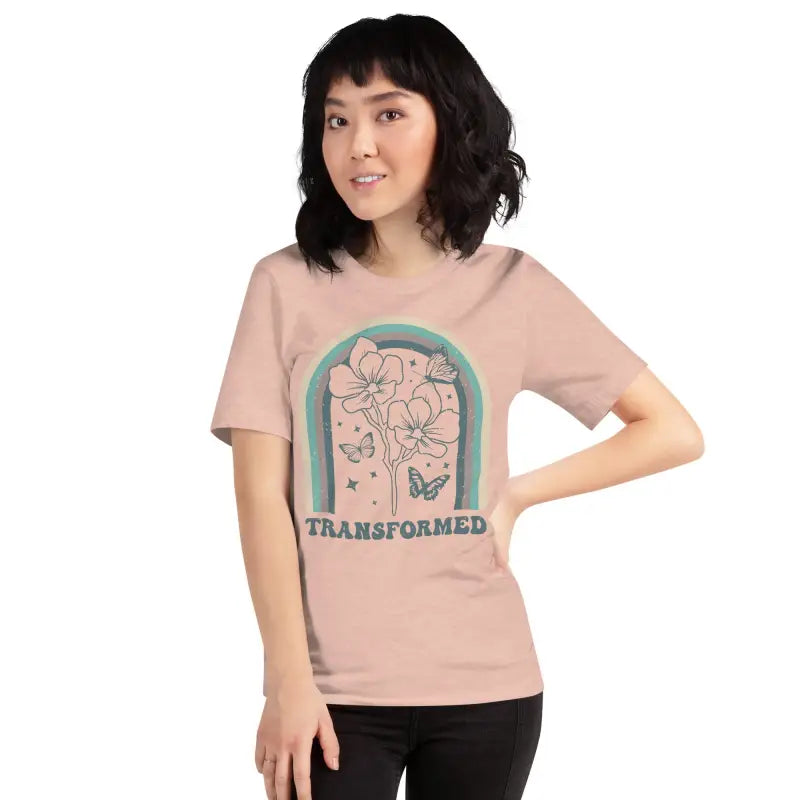 Eco-chic: Butterfly Transformed Unisex Tee - Heather Prism Peach / Xs T-shirt