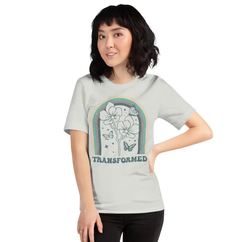 Eco-chic: Butterfly Transformed Unisex Tee - Silver / s T-shirt