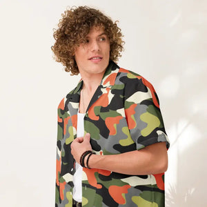 Unisex Camo Button Shirt - Summer Statement Style - Dipaliz - Shirts