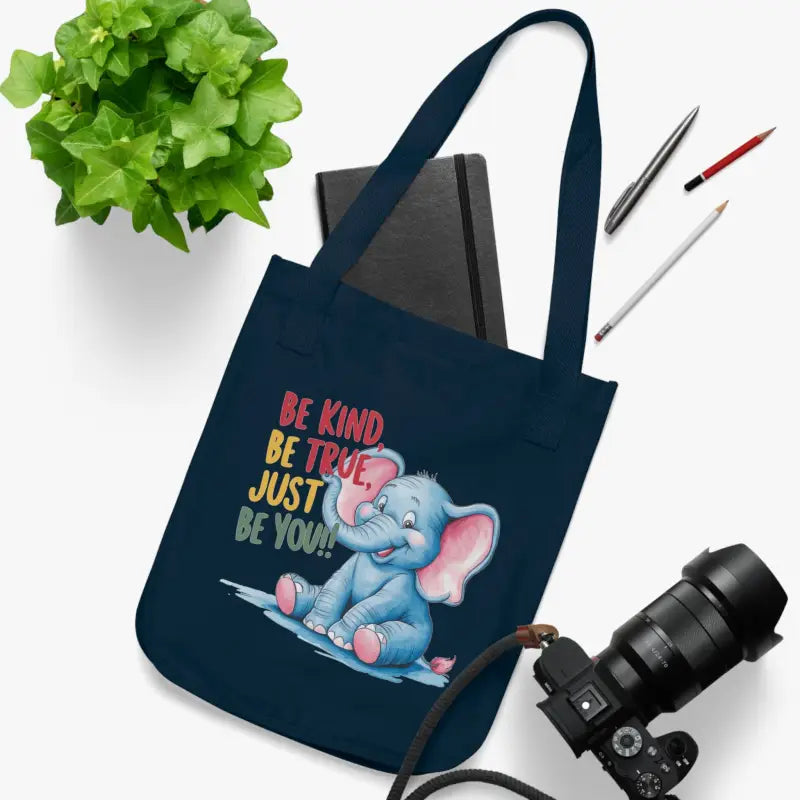 Eco-chic Elephant Canvas Tote: be Kind True just You! - Bags