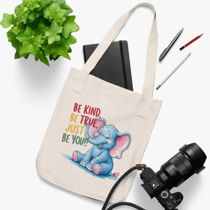 Eco-chic Elephant Canvas Tote: be Kind True just You! - Bags