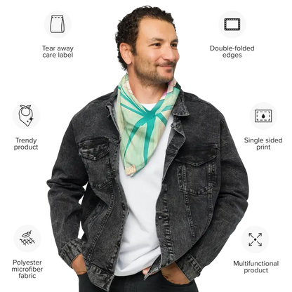 Unisex Style: Dazzle in Eco-chic Pastel Floral Bandana - and Scarves