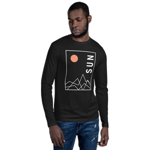 Abstract Landscape Long Sleeve T-shirt Eco Style - Dipaliz - Black / s - T-shirts