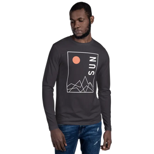 Abstract Landscape Long Sleeve T-shirt Eco Style - Dipaliz - Heavy Metal / s - T-shirts