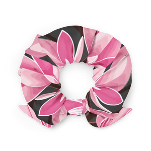 Recycled Scrunchie Magnolia Flowers one Size Eco Hair Tie - Dipaliz - Ponytail Holders
