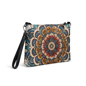 Faux Leather Crossbody Bag Mandal Pattern Urban Chic - Dipaliz - Cross Body Bags