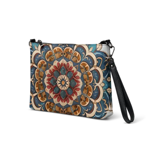 Faux Leather Crossbody Bag Mandal Pattern Urban Chic - Dipaliz - Cross Body Bags