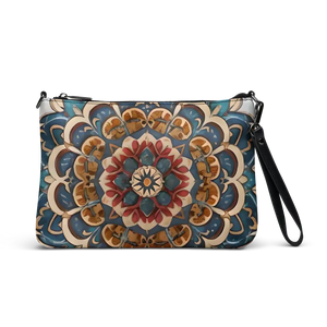 Faux Leather Crossbody Bag Mandal Pattern Urban Chic - Dipaliz - Cross Body Bags