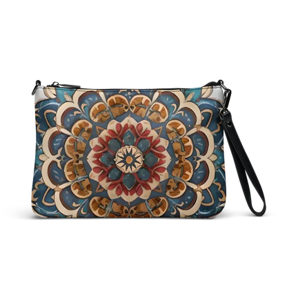 Eco-chic Crossbody Bag in Mandal Pattern Faux Leather - Bags