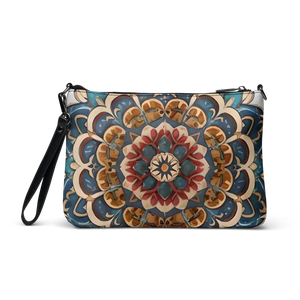 Faux Leather Crossbody Bag Mandal Pattern Urban Chic - Dipaliz - Cross Body Bags