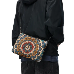 Faux Leather Crossbody Bag Mandal Pattern Urban Chic - Dipaliz - Cross Body Bags