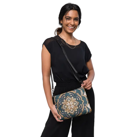 Eco-chic Mandala Faux Leather Crossbody Bag: Bold & Stylish - Bags