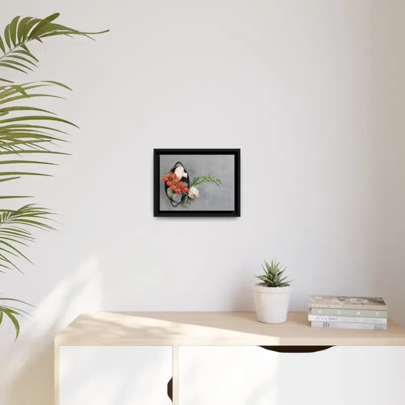 Eco Chic Matte Canvas: Fresh Veggies in a Sleek Black Frame - Canvas