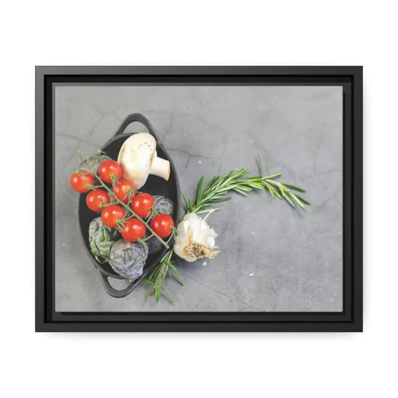 Eco Chic Matte Canvas: Fresh Veggies in a Sleek Black Frame - 14″ x 11″ (horizontal) / 1.25’’ Canvas