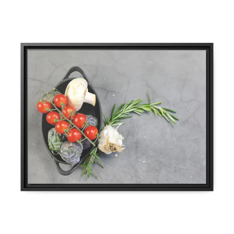 Eco Chic Matte Canvas: Fresh Veggies in a Sleek Black Frame - 24″ x 18″ (horizontal) / 1.25’’ Canvas