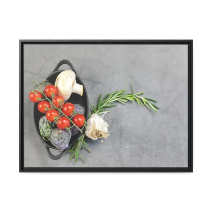 Eco Chic Matte Canvas: Fresh Veggies in a Sleek Black Frame - 32’’ x 24’’ (horizontal) / 1.25’’ Canvas