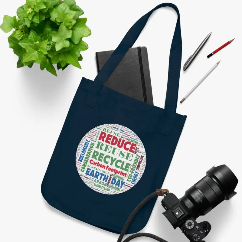 Rock Earth Day in Style with our Organic Canvas Tote! - one Size / Navy Bags