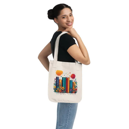 Chic Organic Cotton Canvas Tote Bag for Fashionistas - Bags