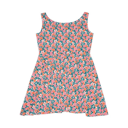 Eco-chic Skater Dress with Pastel Floral Pop - Dresses