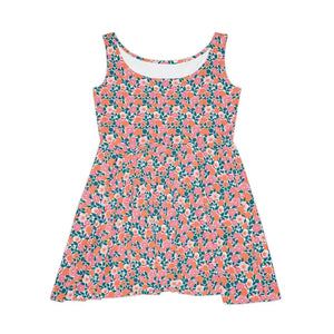 Pastel Floral Skater Dress Eco Friendly Chic Style - Dipaliz - Dresses