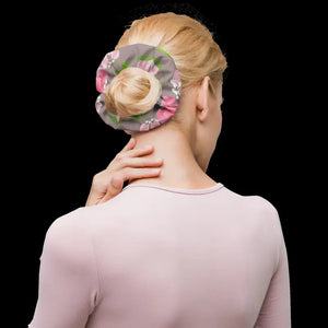Recycled Scrunchie Pink Flowers one Size - Dipaliz - Ponytail Holders