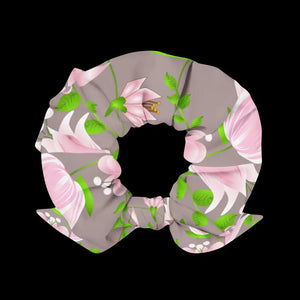Recycled Scrunchie Pink Flowers one Size - Dipaliz - Ponytail Holders