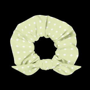 Polka Dot Scrunchie - Eco Friendly White Dots Hair Tie - Dipaliz - Ponytail Holders