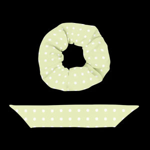 Polka Dot Scrunchie - Eco Friendly White Dots Hair Tie - Dipaliz - Ponytail Holders