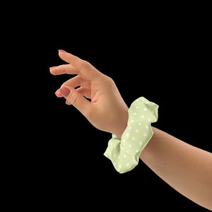 Polka Dot Scrunchie - Eco Friendly White Dots Hair Tie - Dipaliz - Ponytail Holders