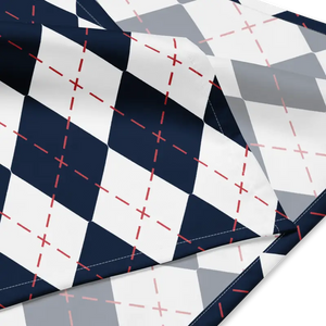 Print Bandana Navy White Checkered Eco Polyester - Dipaliz - Bandanas & Headties