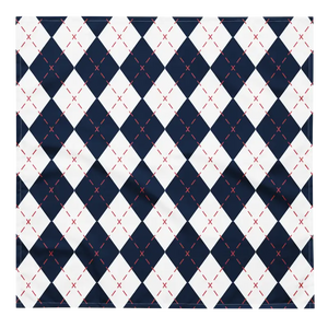 Print Bandana Navy White Checkered Eco Polyester - Dipaliz - Bandanas & Headties