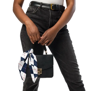 Print Bandana Navy White Checkered Eco Polyester - Dipaliz - s - Bandanas & Headties