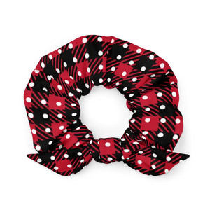 Recycled Scrunchie - Polka Dots Red Black Eco Chic - Dipaliz - Ponytail Holders