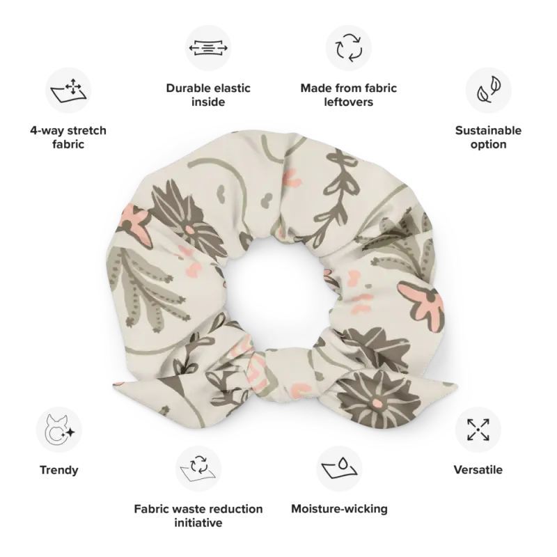 Turn Heads with our Eco-friendly Revamped Floral Scrunchie - Hair Accessory