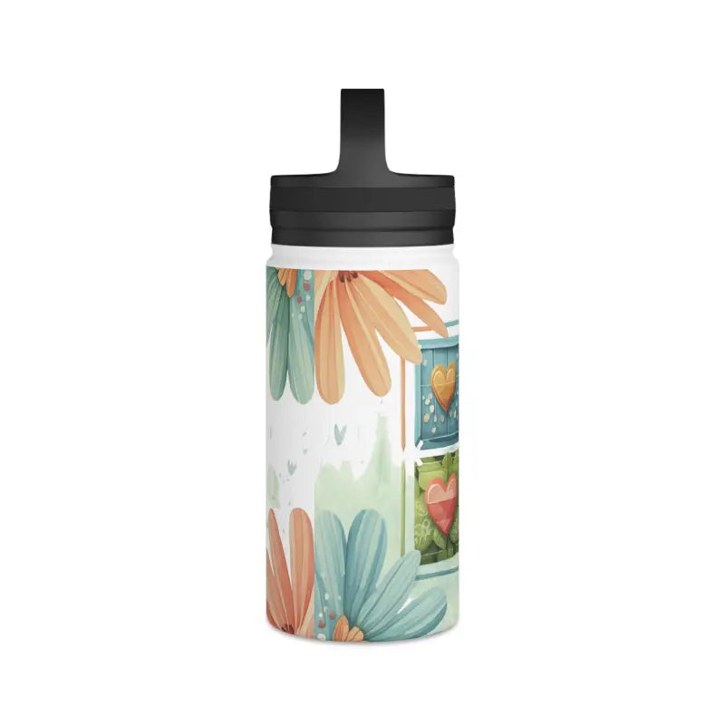 Eco-chic Stainless Steel Water Bottle with Soft Colored Florals - Mug