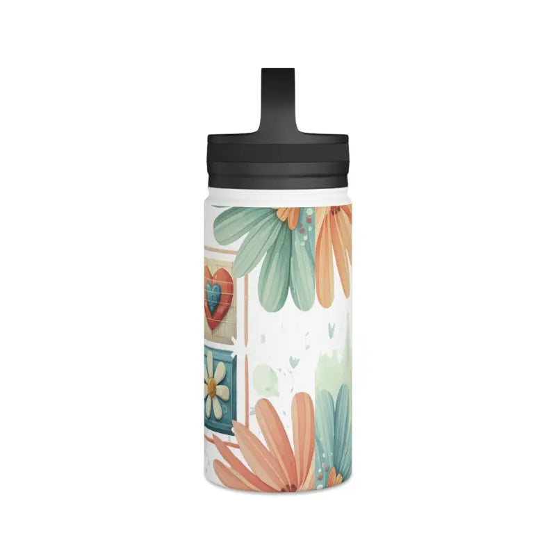 Eco-chic Stainless Steel Water Bottle with Soft Colored Florals - Mug