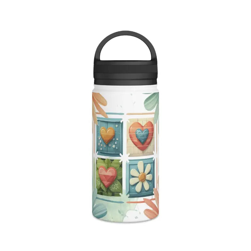 Eco-chic Stainless Steel Water Bottle with Soft Colored Florals - White / 12oz Mug