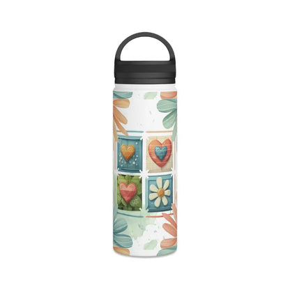 Eco-chic Stainless Steel Water Bottle with Soft Colored Florals - White / 18oz Mug