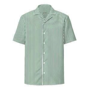 Unisex Button Shirt - Green Striped Eco Style - Dipaliz - Shirts