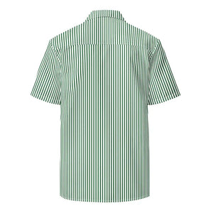Unisex Button Shirt - Green Striped Eco Style - Dipaliz - Shirts
