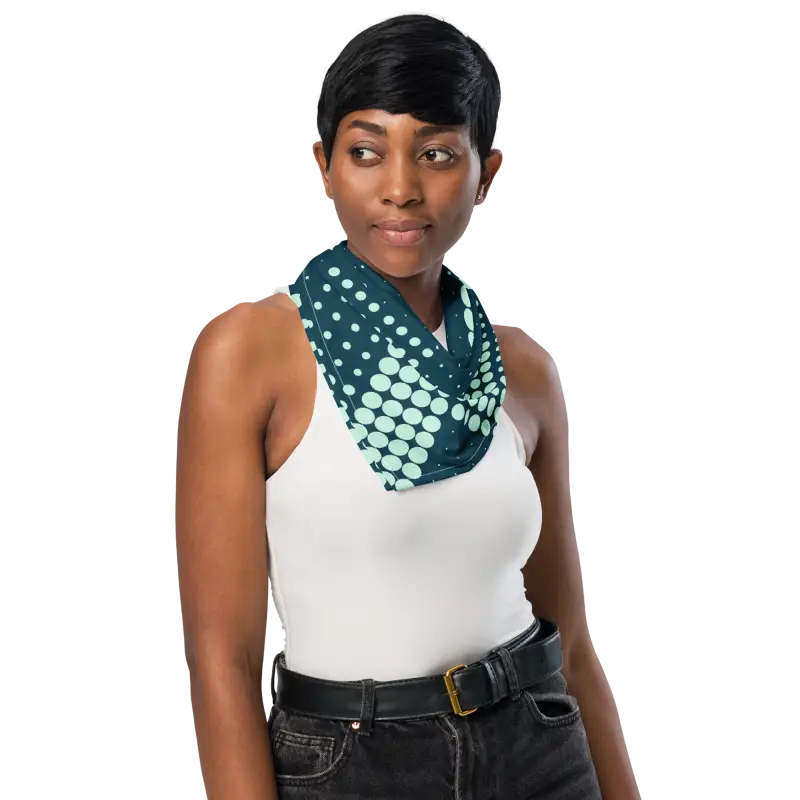 Eco-chic Green Checkered Polyester Bandana - Sustainable Style - l and Scarves